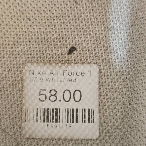 Nike Air Force 1 07 Swoosh Red Blue Tag Mens Size 9 - Picture 10 of 10